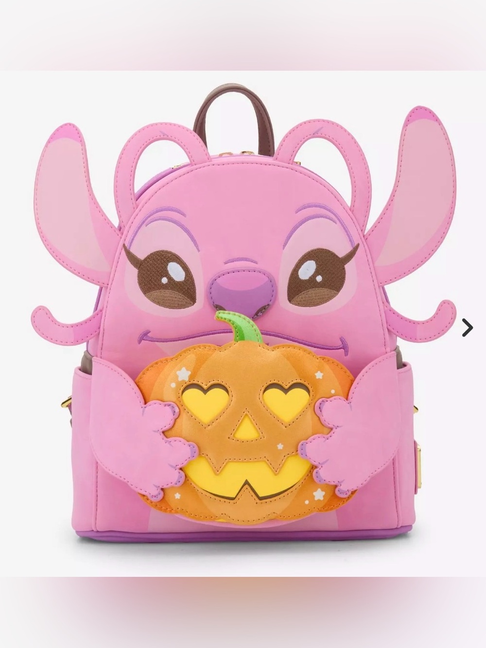 Loungefly Disney Lilo & Stitch Angel Pumpkin Glow-In-The-Dark Mini Backpack